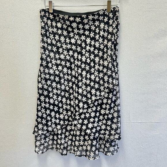 Vintage Y2k Soft Works Petites black & white  layered knee length skirt size 2 - Picture 14 of 15